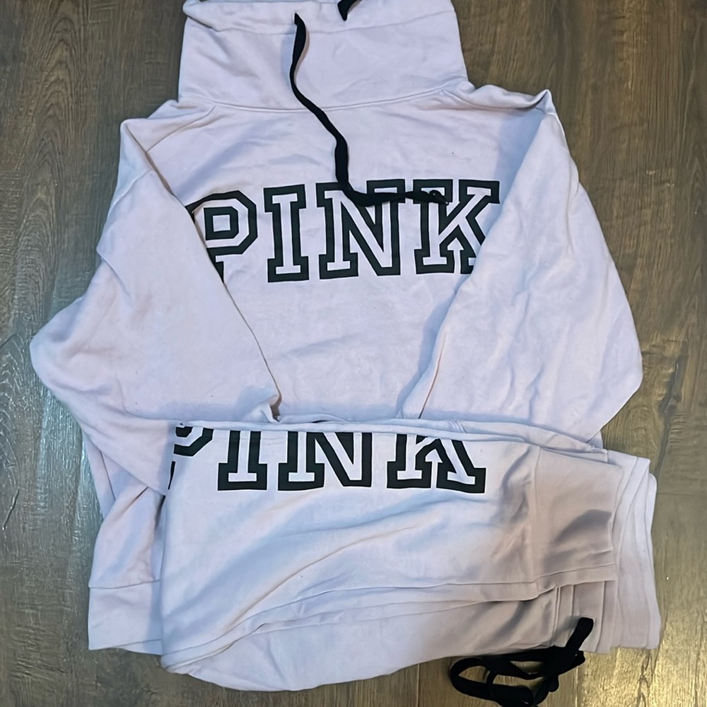 Pink brand veil sweater with matching joggers
